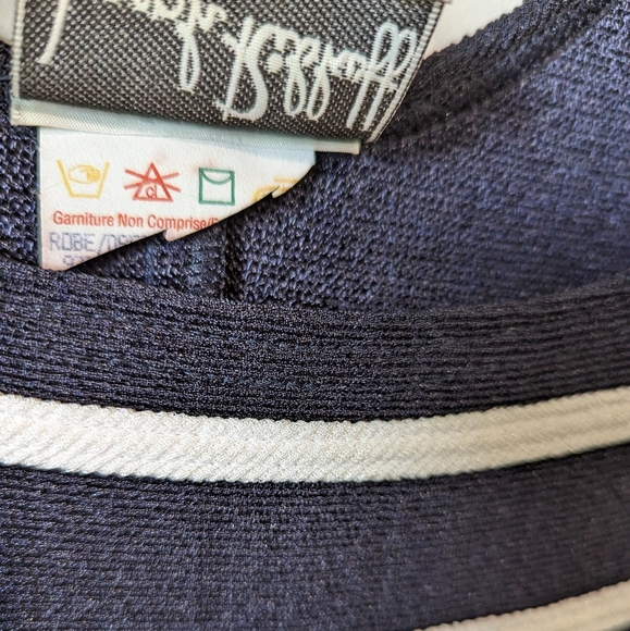 Joseph Ribkoff Navy & White Vintage Long Dress with Short Sleeve Blouse - Picture 8 of 11